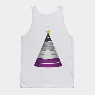 Large Spiral Asexual Pride Flag Christmas Tree Vector Tank Top